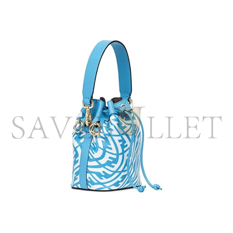 FENDI BLUE GLAZED CANVAS MINI BAG 8BS010AFL1F1E8L (18*12*10cm)